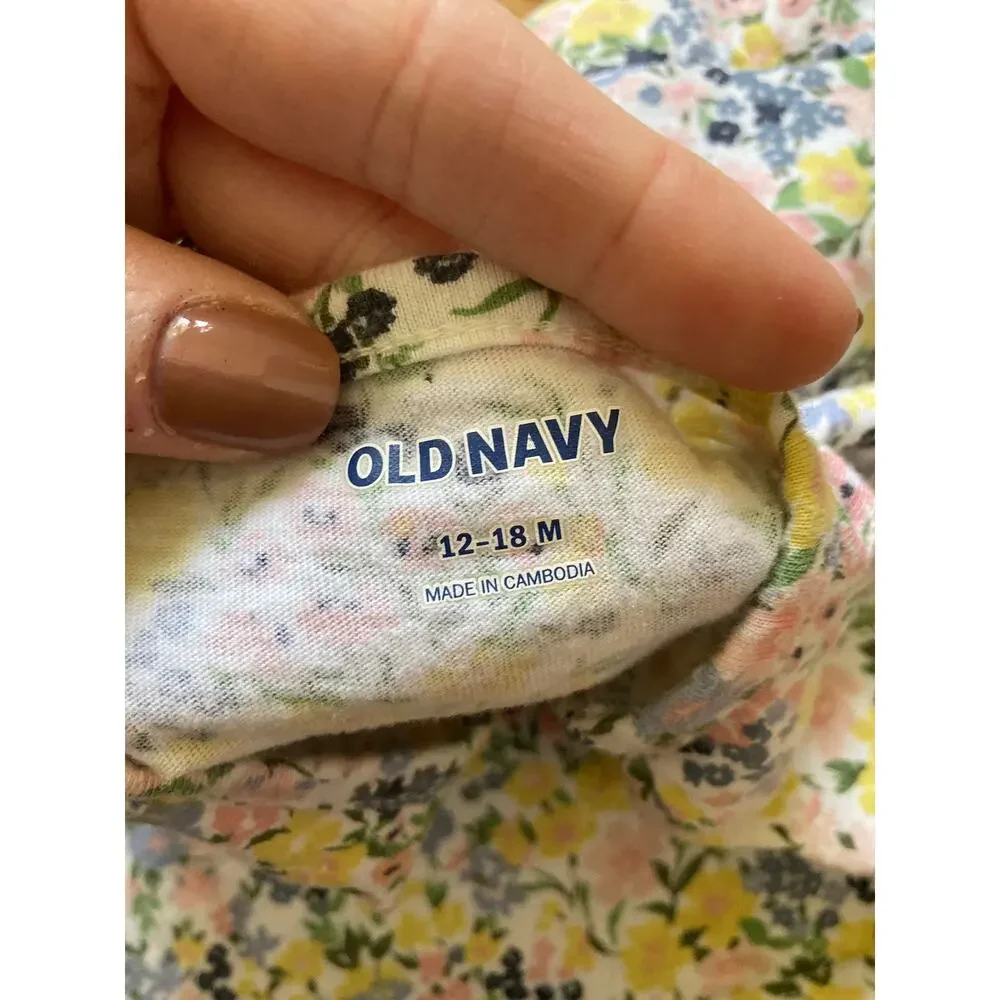 Old Navy Floral Stretch Pullover Dress, Size 12-18M